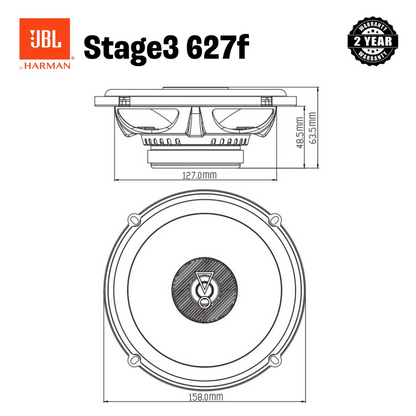 JBL Stage 3627F 6.5" 45 WATT Co Axial Car Speaker