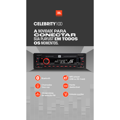 JBL Celebrity 100 Single Din Bluetooth Car Radio