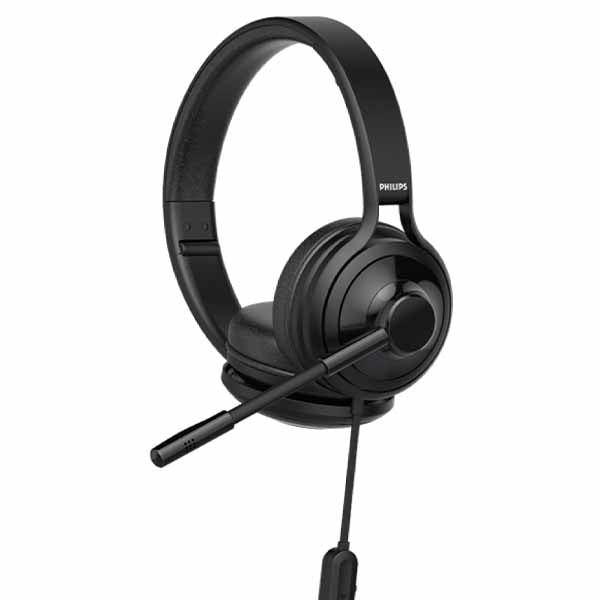 Philips TAH3155 Wired On Ear PC Headphone with Mic - Black