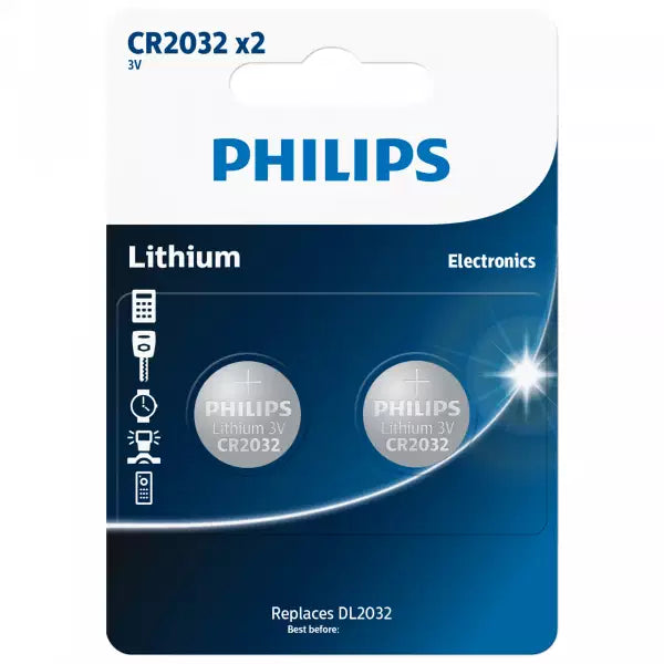 Philips CR2032 P2L Lithium 3.0V Coin Battery ( 2 per blister)